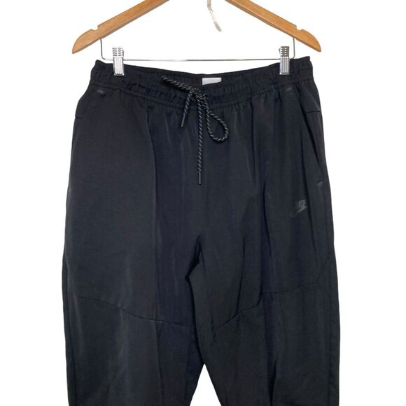 Nike Solo Swoosh Heavyweight Sweat Lined Pants Pockets Black Drawstring Size XL - Picture 3 of 11